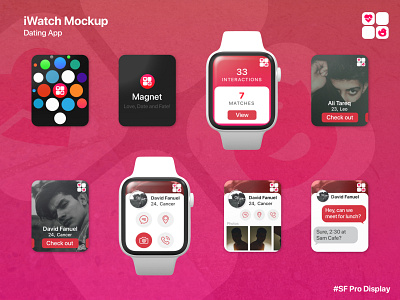 iWatch Concept app design apple watch dating app dating logo iwatch ui ux