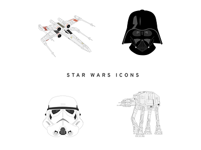 Starwars Wars Icons at at darth vader icon icon design icons icons pack icons set illustrations star wars starwars stormtrooper x wing