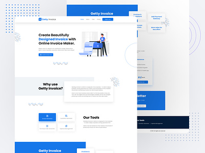 Getty Invoice Landing Page accounting app design branding design illustration invoice invoice app landing page mobile app design tax ui ui deisgn ui design vector