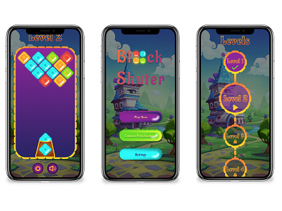 Block Shutter Game UI Design animation app design branding design game art game design illustration mobile app design ui ui deisgn ui design ux vector website