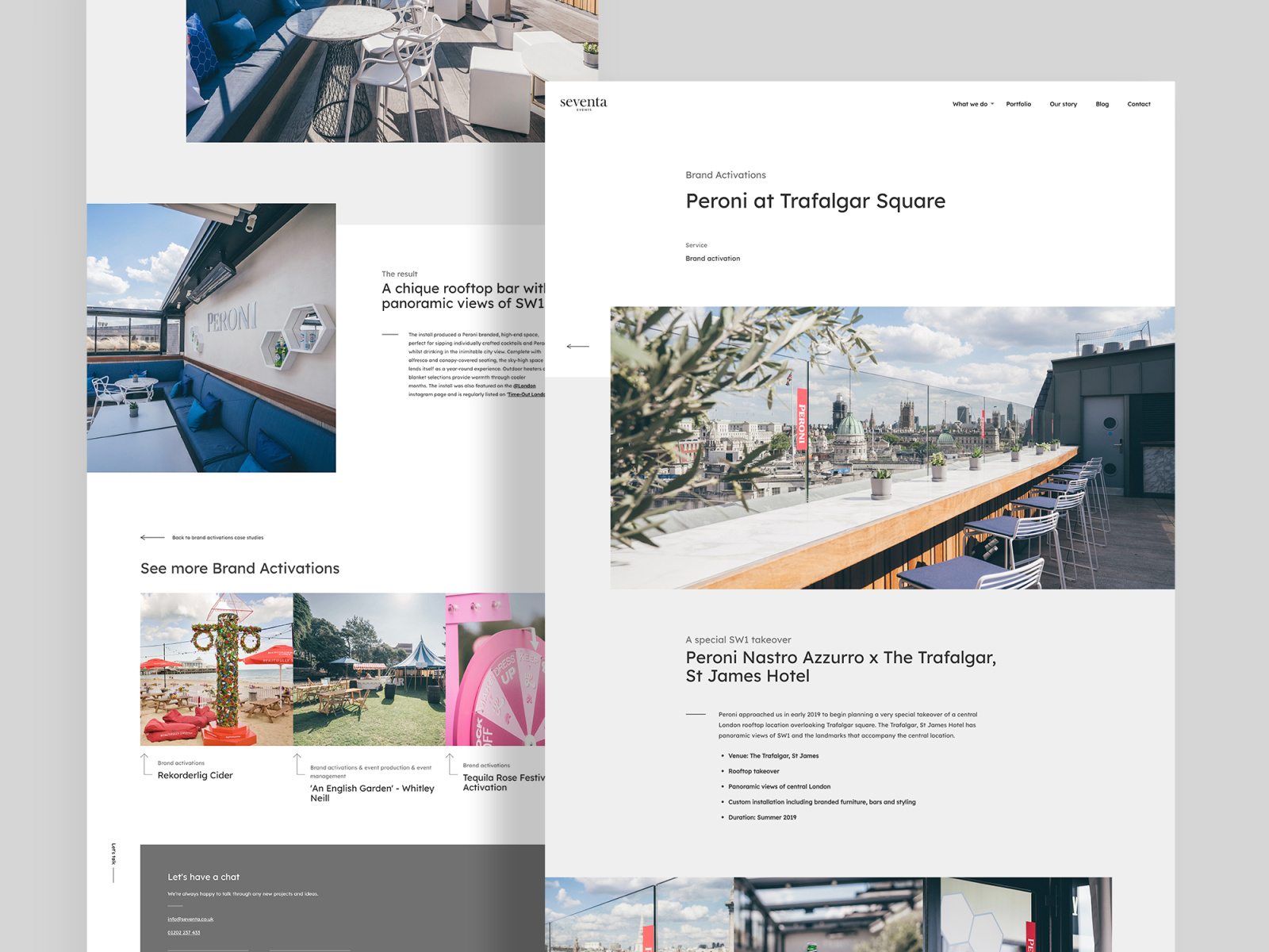 Case study page for an events company by MilkIsNice on Dribbble