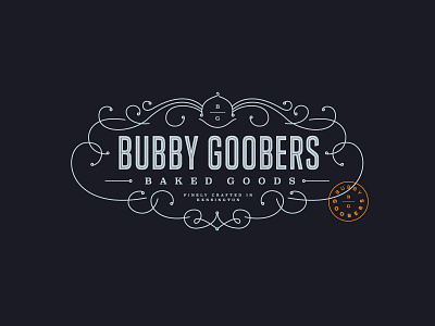 Bubby Goobers Baked Goods baked goods french curves logo stamp