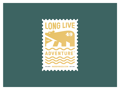 Site Launch Commemoration Stamp adventure bear cheers commemoration grizzly illustration new site oban postage site launch stamp wilderness