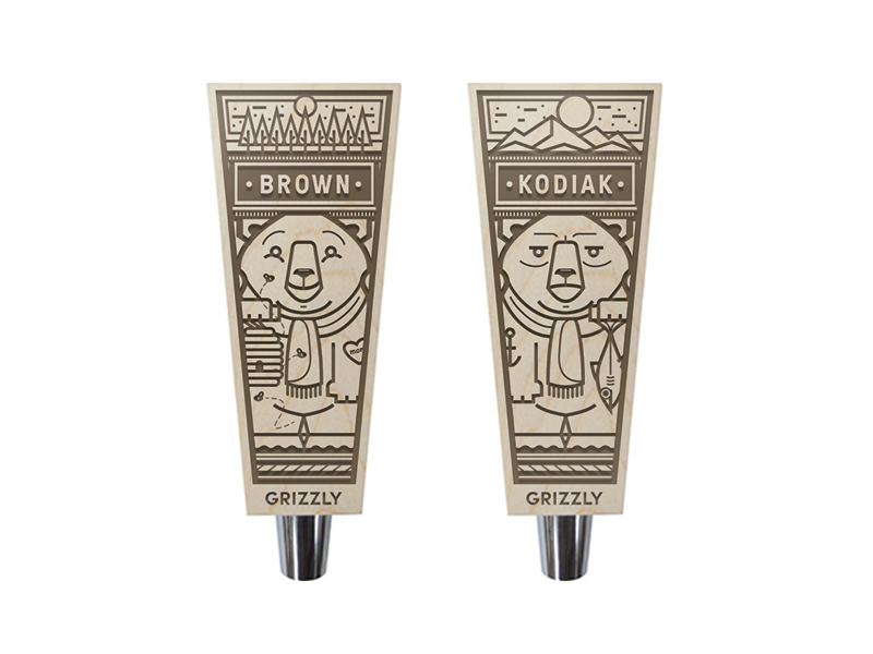 Tap Handles handles adventure woods bear coffee beer tap illustration