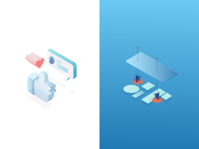 Iso Iso vector security tech isometric illustration icons
