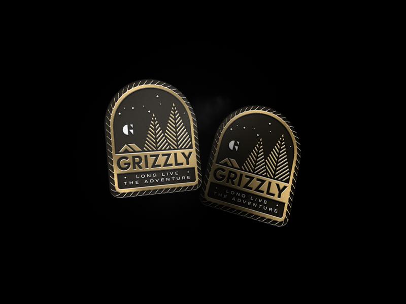 Grizz Pins2 grizzly gold branding adventure pin