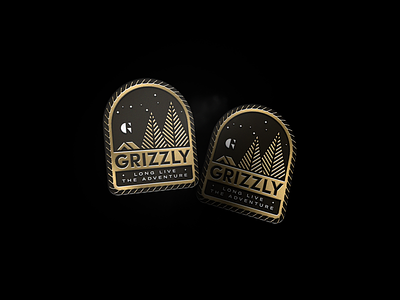 Grizz Pins2 adventure branding gold grizzly pin