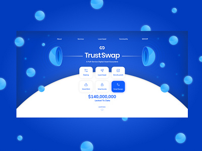 Bubble Illustration blue bubble capsule cryptocurrency futuristic header hero illustration minimal sphere ui ux vector web webdesign website