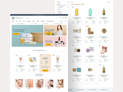 Natural Cosmetics Store beauty web design bode and face body care catalog cosmetics shop design cosmetics store design desktop ecommerce hair care interface minimalistic online shop products simple store landing page ui ux web design store webflow yellow
