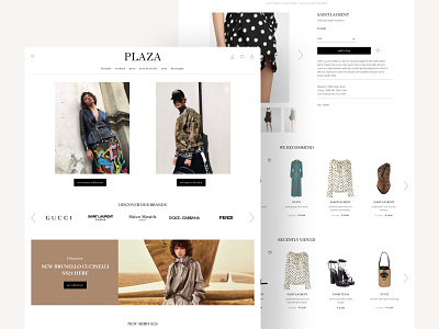 Plaza Online Store beige branding cart design checkout clothing store ecommerce fashion graphic design fashion landing page fashion photo fashion typography minimal minimalist online store simple store design store webdesign ui ux web website