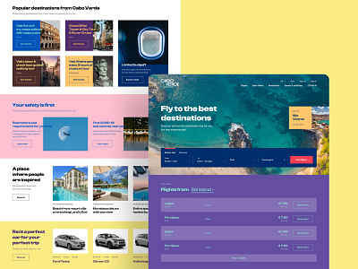Cabo Verde Airlines landing page airlines bright ecommerce homepage interface landing page airlines layout minimal minimalistic rebranding tickets design travel landing page trip landing page ui ux webdesign webflow