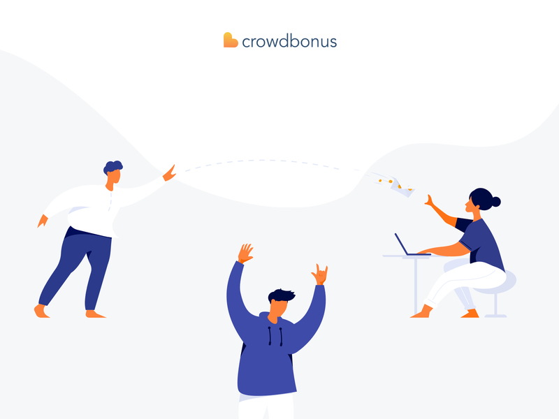 Crowdbonus Illustrations crowd design ecommerce flat friendly icon illustration minimal orange vector