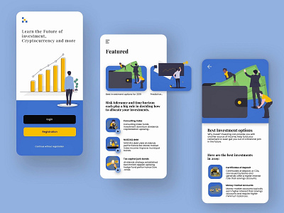 Future Of Investments | Concept App animation app design app ui bank app bitcoin services concept design cryptocurrency design finance investments invision invisionapp invisionstudio login page screens typography ui ui ux designer uidesign ux