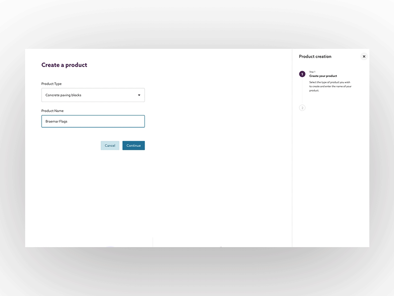 Product Creation Flow With Steps