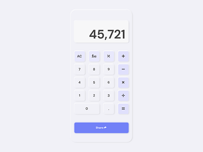 Soft UI / Neumorphism - Calculator Design app app design calculator clean design design trends interface neumorphism soft ui ui uidesign ux xd