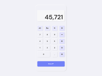 Soft UI / Neumorphism - Calculator Design