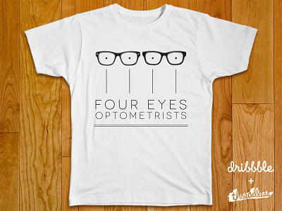 Four Eyes Optometrists glasses logo playoff threadless