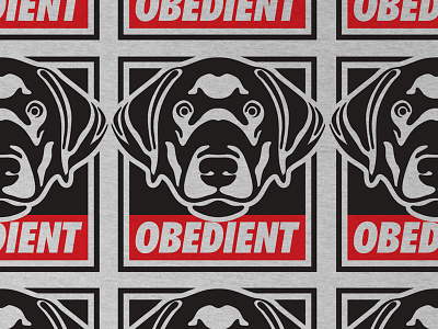 Obedient dog obey type vector