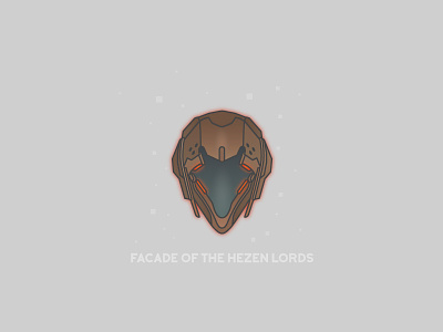Facade of the Hezen Lords bungie destiny helmet illustrator vector video games