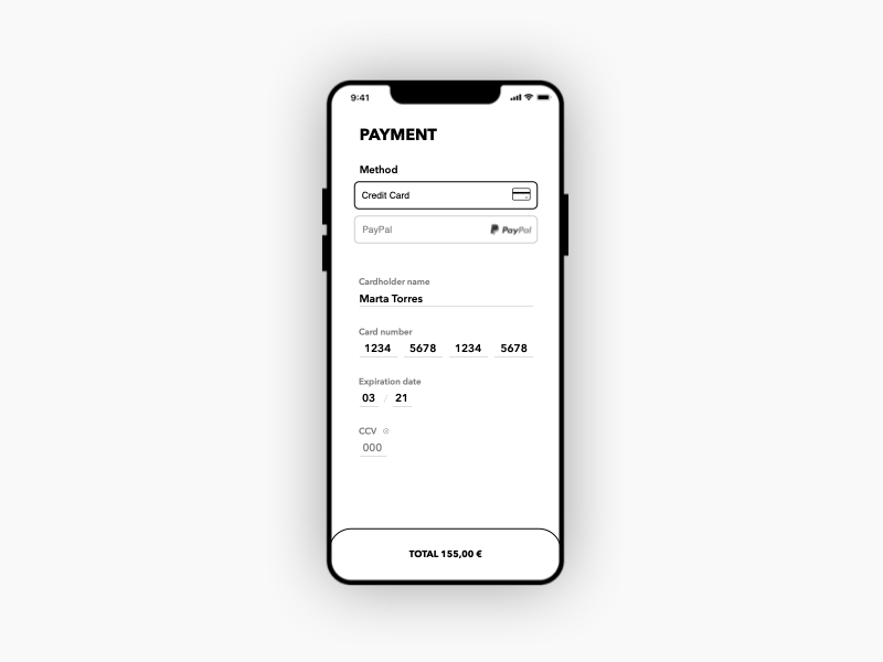 DAILY UI #002 - Credit Card Checkout