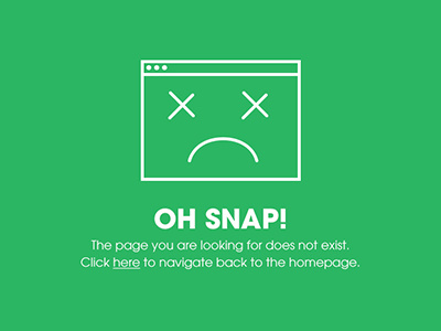 OH SNAP! 404 404 browser error flat illustration web