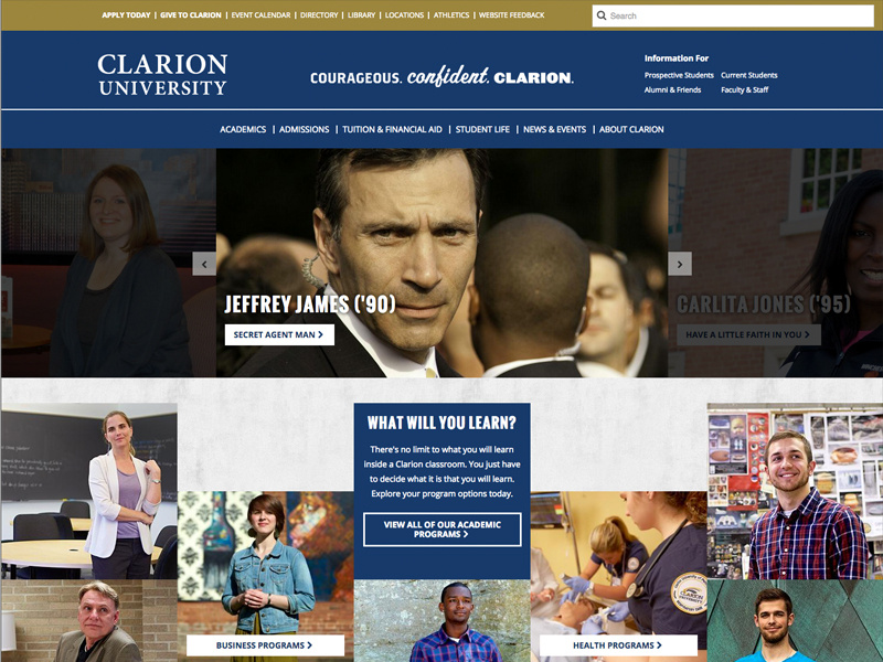 Clarion University Homepage by Ashley Fennell on Dribbble