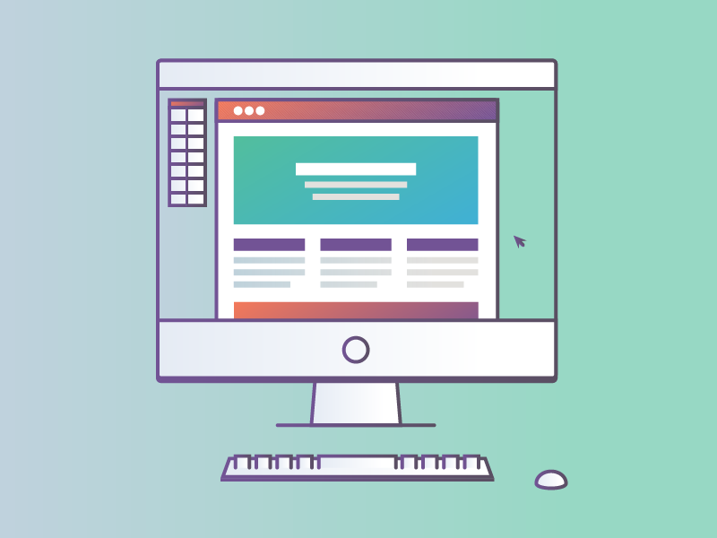 Desktop Illustration desktop design web design imac iconography icons icon illustration