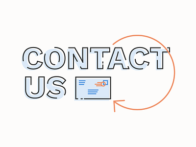 Contact Us contact icon illustration monoline