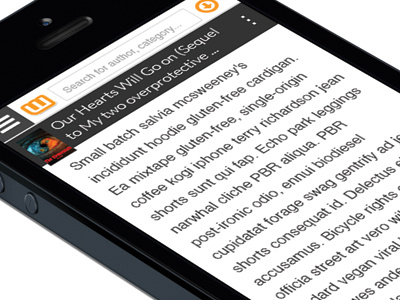 Concept - Wattpad Reading View iphone menu mobile reading slider ui