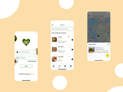 Food Vegan App adobe adobe illustrator adobe photoshop adobe xd adobexd app design app designer branding design illustration art illustrations illustrator listing listing page login screen mobile app design mobile ui ui ux vegan app