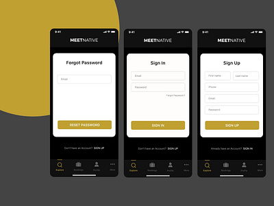 Sign In and Sign Up App Screen