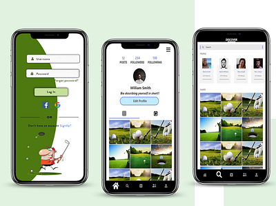 App app app design app designer branding design discover app instagram instagram post login login design login page login screen mobile app design mobile ui profile design profile page search bar social login ui ux