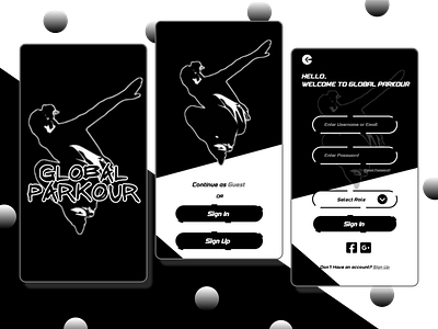 Parkour app app design app designer branding custom app design login design login page login screen logodesign mobile app design mobile ui singin singup splash splash page splash screen ui ux welcome screen