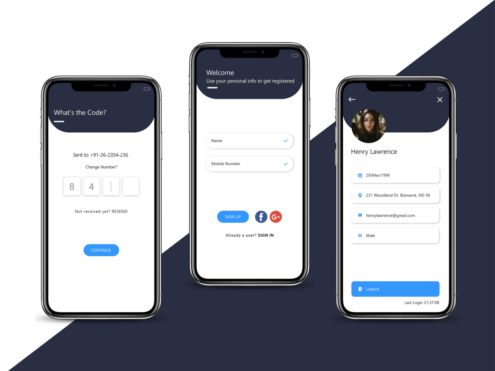 App Profile , OTP Screen by Primocys on Dribbble