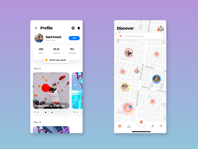 Profile discover App adobe xd adobe xd photoshop ui ux adobexd app design app designer app map design app profile branding design discover discover map mobile app mobile app design mobile app development mobile application mobile design mobile ui profile design ui ux