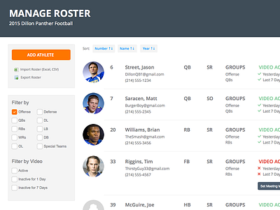 Manage Roster