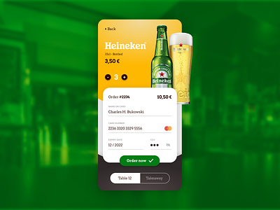Credit Card Checkout (Daily UI #002) app beer checkout credit card credit card checkout creditcard creditcardcheckout daily ui daily ui 002 daily-ui dailyui dailyui 002 dailyui002 dailyuichallenge heineken mobile mobile app mobile app design mobile design order