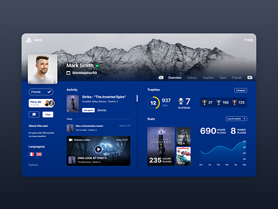 PS4 User Profile (Daily UI #006)