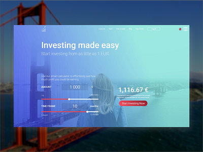 Simple landing page for a investing investing landing design landing page ui design user interface web web design