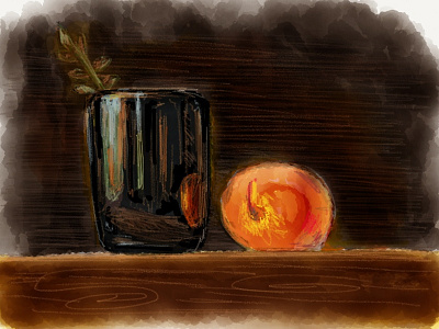 peach sketch ipad mug painting paper peach sketch wood