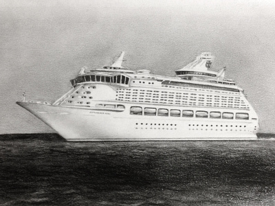 Explorer black and white boat caribbean cruise drawing noir ocean pencil sea ship sketch