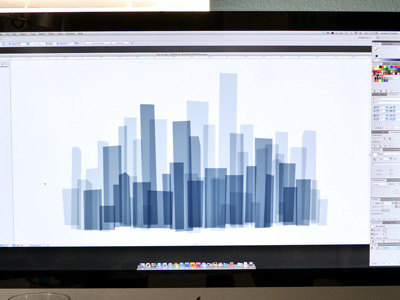 live city city illustrator navy overlapping shapes transparency