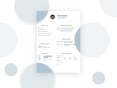 Resume Example branding clean design clean resume cv design designer designs front end development frontend resume resume clean resume cv resume design resume template software software company software development typography ui ui design