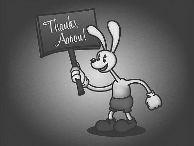 Thanks for the invite! cartoon debut dribbble invite mickey mouse rabbit thank you thanks