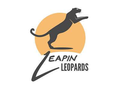 Leapin Leopards circle illustrator leaping leopard lettering logo photoshop vector
