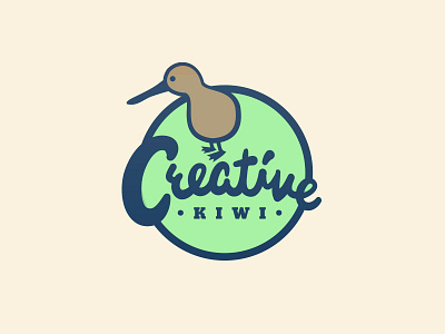 Creative Kiwi bird kiwi lettering logo typography