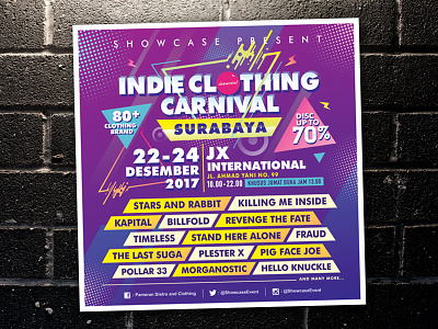 Indie Clothing Carnival poster 2017 clothing design event graphic poster promotional vector