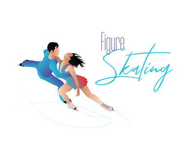 Figure Skating design illustration skating sport vector winter