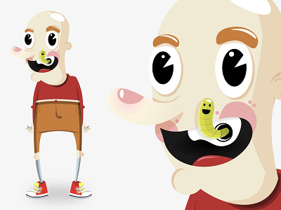 Boldy character design illustration