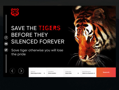 SaveTiger animal animals animation art dailyui design designer designs flat landing page save tiger ui web website